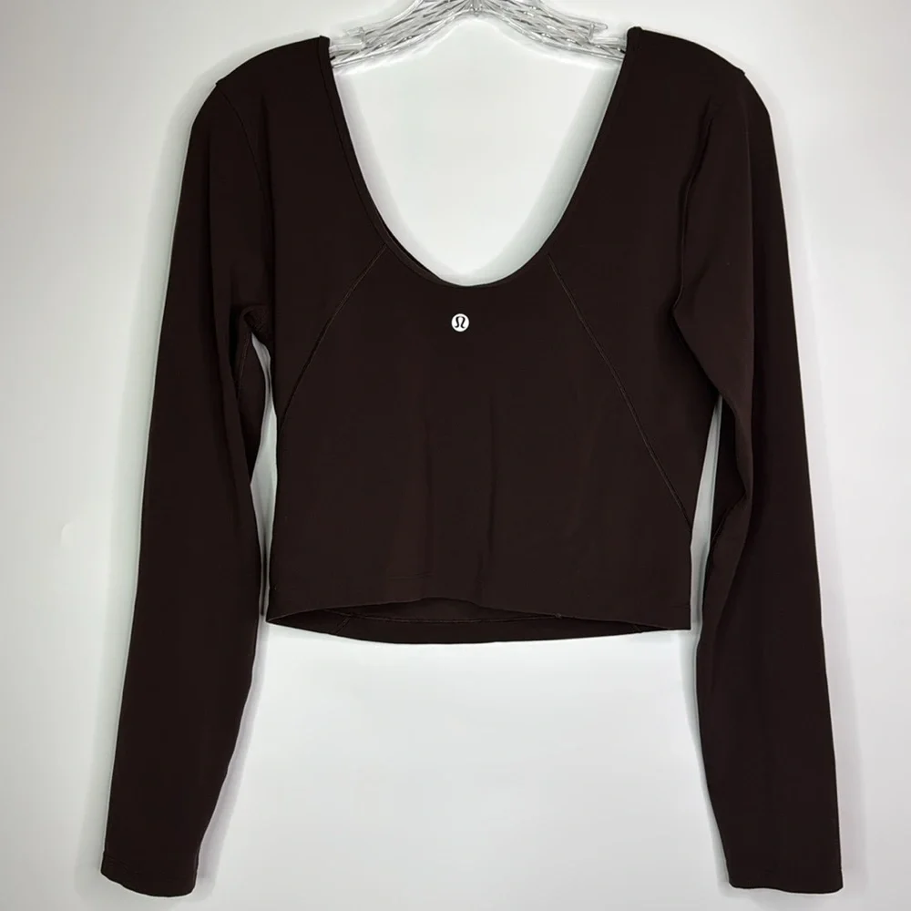 Lululemon Align Long Sleeve Brown Crop Top Size 8